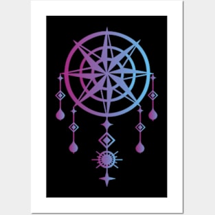 Wind rose and dream mandala Posters and Art